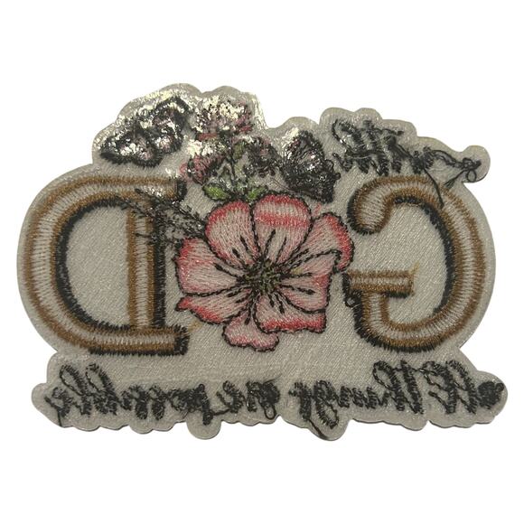 With God All Things Iron On Patch - Picture 3 of 3